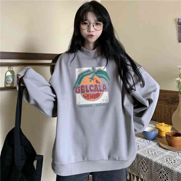 

women's jackets high-necked swetshirt with crtoon pttern, koren style, fluffy, long-sleeve sweter kwii hoodie uv98, Black;brown
