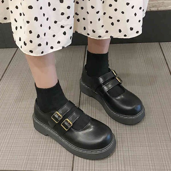 

dress shoes mary jane shoes with buckle, spring and fall, lolita shoes, black platform, retro, casual for girls, 7776n bofv