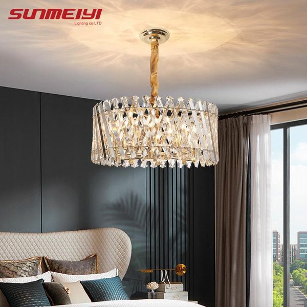 

crystal pendant lamps modern industrial kitchen dining room lamp luxruy led light for bedroom loft lampes suspendues