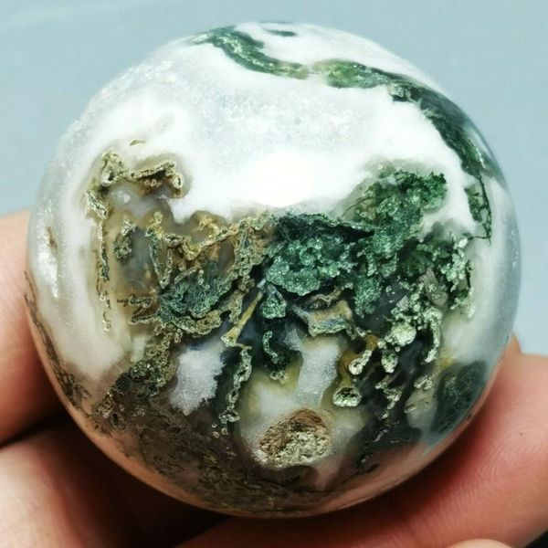 

natural polishing moss agate ball crystal quartz sphere rare healing gemstone for home decoration gifts decorative objects & figurines