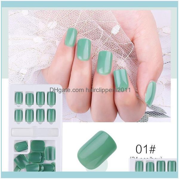 

salon health & beauty24pcs set fashion reusable stick on nails removable nail art manicure aessories kits women or gift tool tslm1 false dro, Red;gold