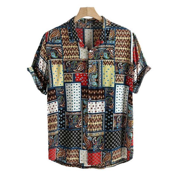 

men beach shirts short sleeve summer boho casual holiday hawaii-tees clothing turn down collar shirt men's, White;black