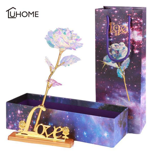 

drop 24k foil plated rose gold lasts forever love valentine's day mother's gifts wedding party decoration decorative flowers & wre