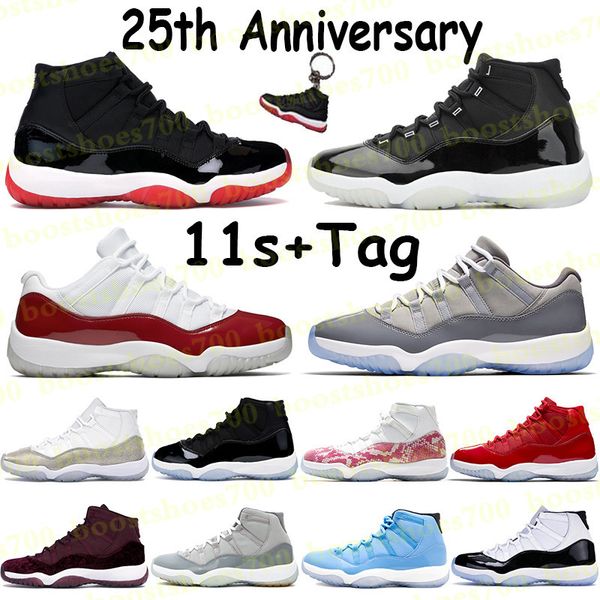 

boots 11 high 11s basketball shoes trainers bred 25th anniversary heiress night maroon pink snake skin win like 96 low concord men women sne, Black
