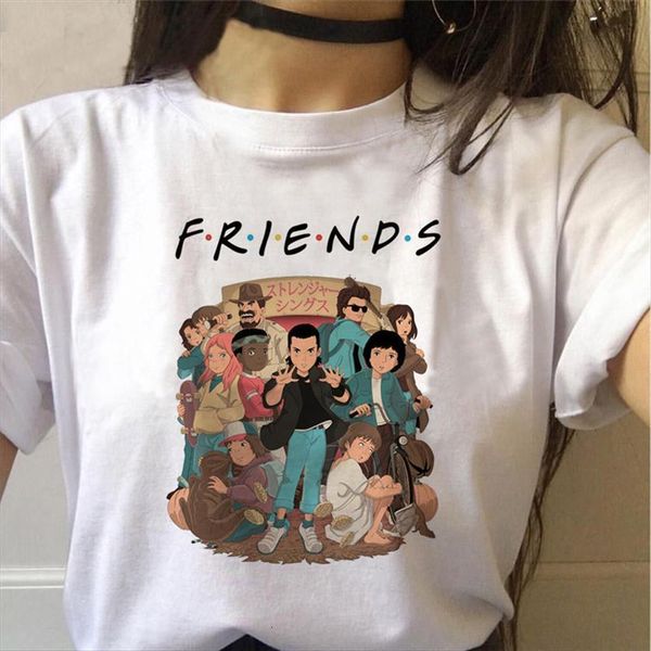 

stranger things 3 summer harajuku womens t shirt 90s gothic clothing femme streetwear, White