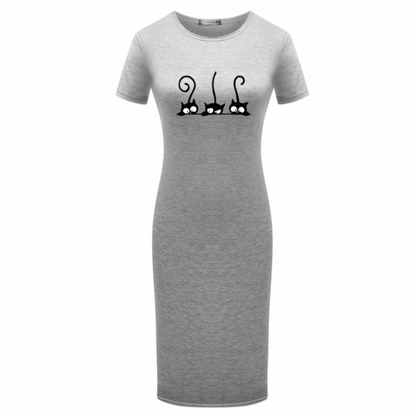 

womens dress vestido 2021 summer clothes short sleeve slim bodycon dress tunic round neck casual slim tshirt dresses for women, Black;gray