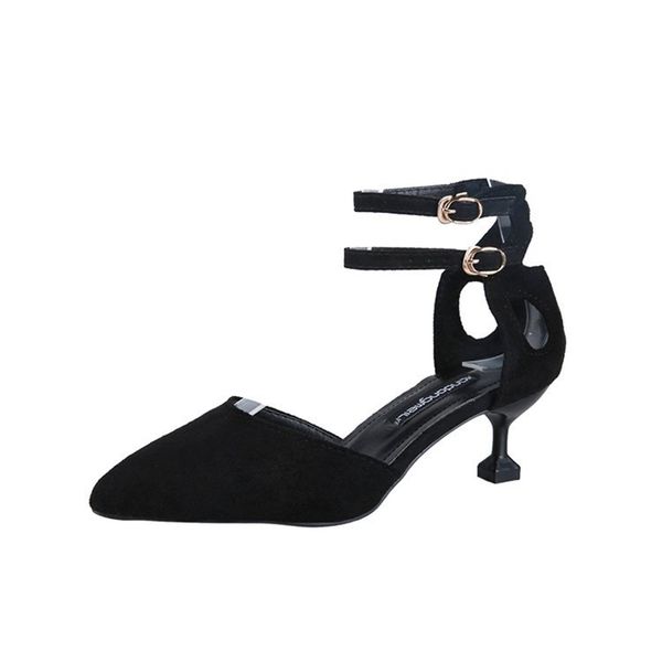 

2021 womens shoes spring and summer single stiletto pointed french small high-heeled work shoes1, Black