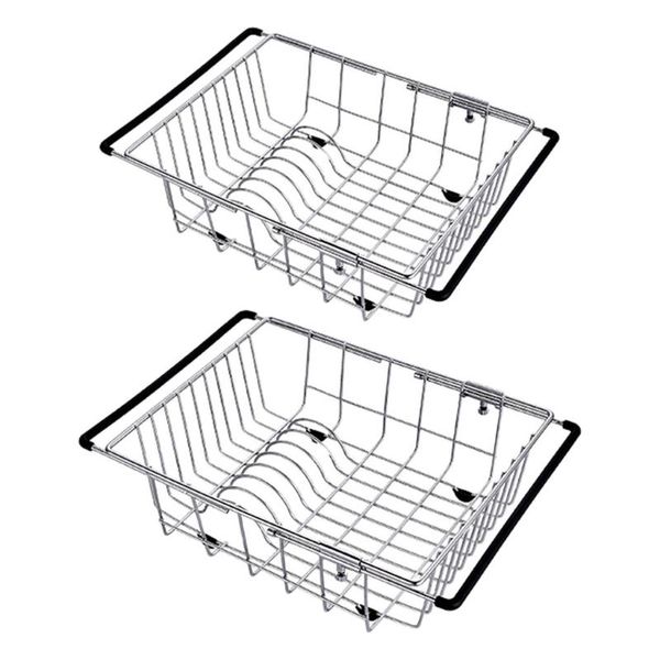 

kitchen storage & organization rustproof stainless steel dish drying rack sink or counter cutlery cup fruits vegetables utensil holder tray