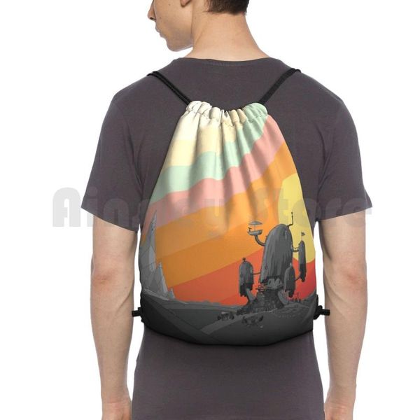 

land of ooo ( ) backpack drawstring bag riding climbing gym fan art finn jake