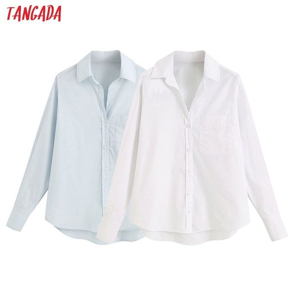 

women basic white shirts long sleeve solid elegant office ladies work wear blouses 6z01 210416