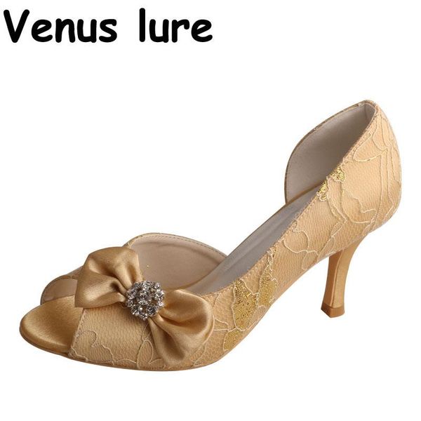 

peep toe thin heel wedding shoes gold mother party formal dress pumps, Black