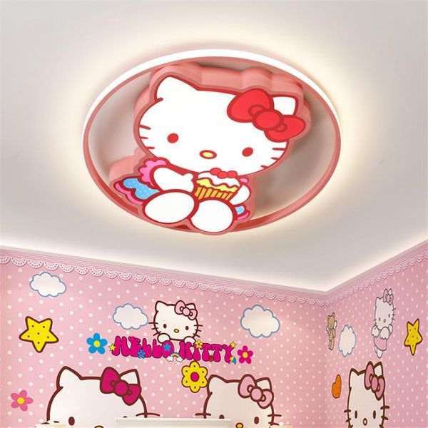 

ceiling lights cute kitty cat cartoon girl bedroom lamp children's room lighting study princess light led pink