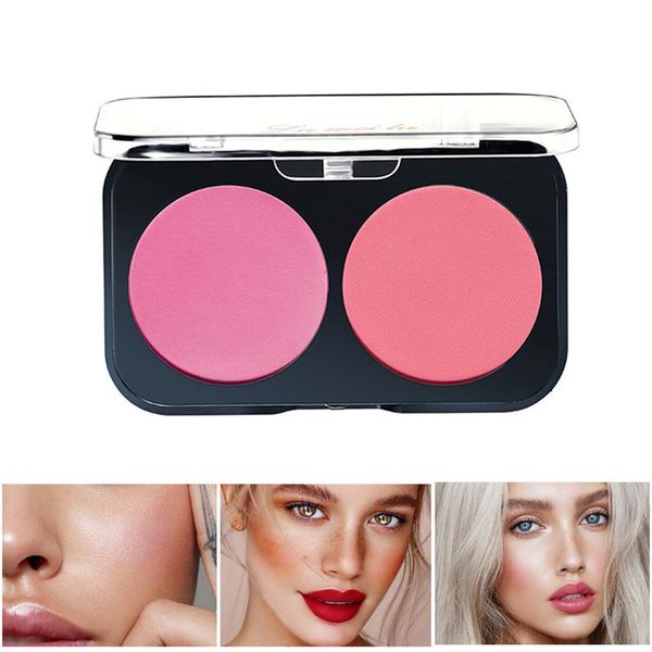 

blush 2 color face mineral pigment beauty professional palette powder contour easy to wear make up natural minerals tslm1