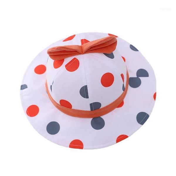 

baby cap girls hats for children dot bow caps bucket hat born kids boy outdoor sunhat1, Yellow