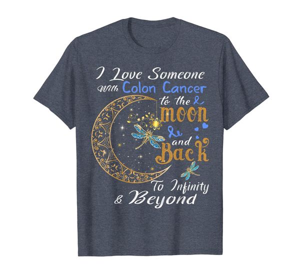 

i love someone with colon cancer awareness shirt, White;black