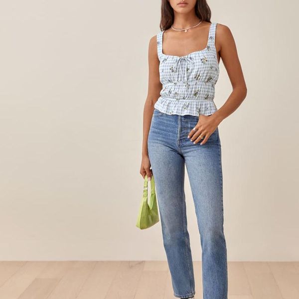 

women's tanks & camis summer casual plaid flower printed bowknot decorated slim camisole, White
