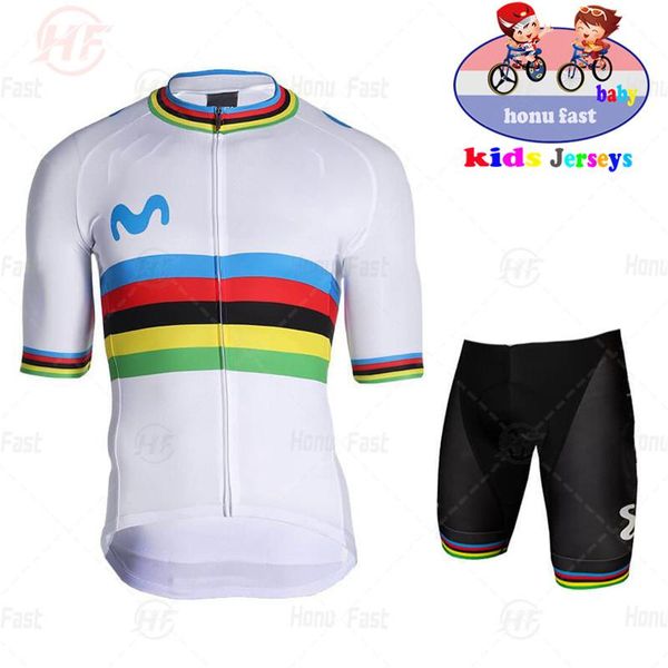 

racing sets cycling jersey set shorts fluorescent pink children 2021 spain baby breathable kids bike clothing boys girls summer bicycle, Black;blue