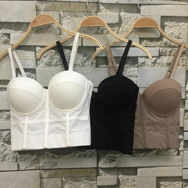 

xl 2xl fashion mesh push up bralet women's corset bustier bra night club party long cropped vest plus size 514 tanks & camis, White