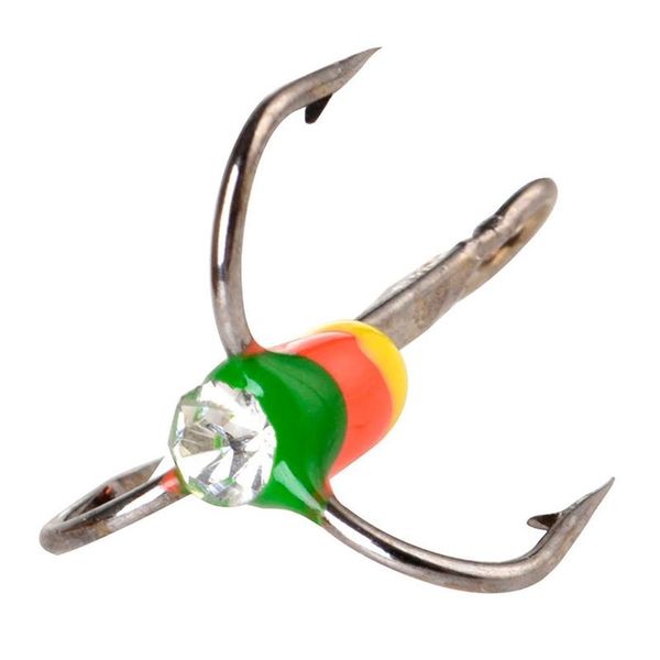 

fishing hooks fishhooks ice lures rhinestone decorative artificial barbed treble 5pc
