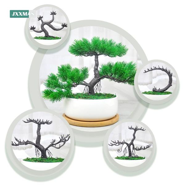 

artificial plant bonsai branch green small tree handmade diy fake flower potted home decoration el garden decorative flowers & wreaths