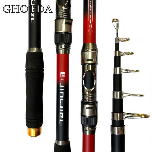 

portable spinning fishing rod carbon fiber carp tackle 2.1m 2.4m 2.7m 3.0m 3.6m boat rods