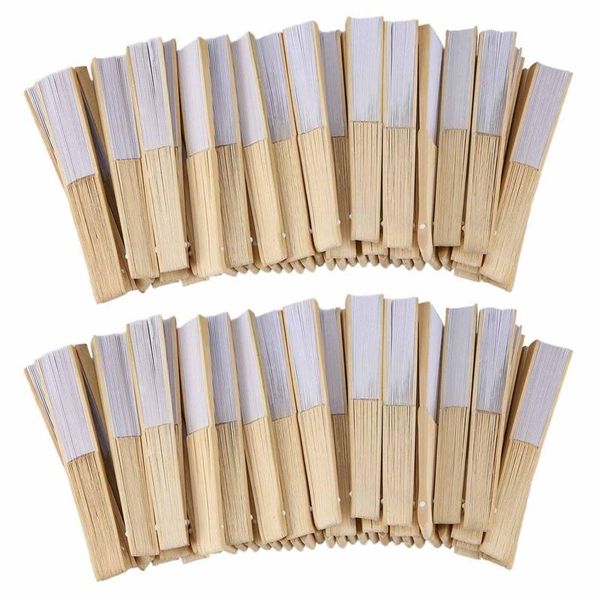 

other home decor 100 pcs white folding elegant paper hand fan wedding party favors 21cm(white)