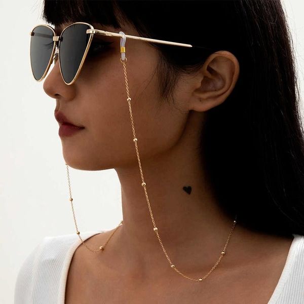 

sunglasses frames kids women glass face mask chain necklace strap non-slip eyeglass holder cord neck sunglass eyewear accessories, Silver