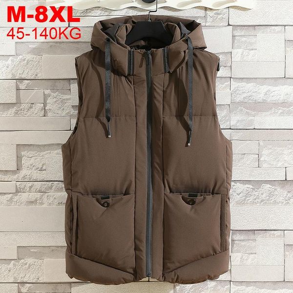 

men's vests big size 8xl streetwear vest sportswear jacket outwear motorcycle windbreaker male coats large hip hop with pockets, Black;white