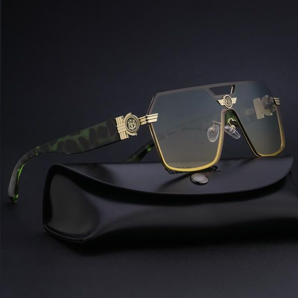 

sunglasses 2021 fashion big square men style gradient trendy driving retro brand design sun glasses uv400 wholesale, White;black
