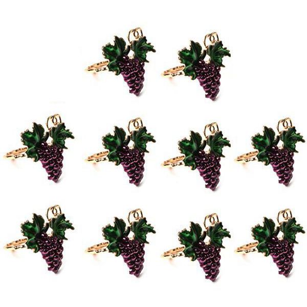 

pcs western fruit napkin buckle grape pearl ring metal mouth cloth tableware rings