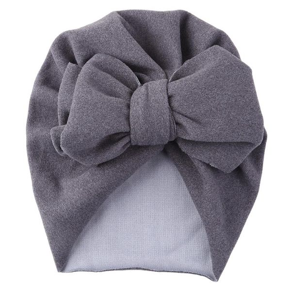 

hair accessories huyu baby big bowknot india hat headwrap solid color beanie cute bow cotton elastic turban headband for born infant girls, Slivery;white
