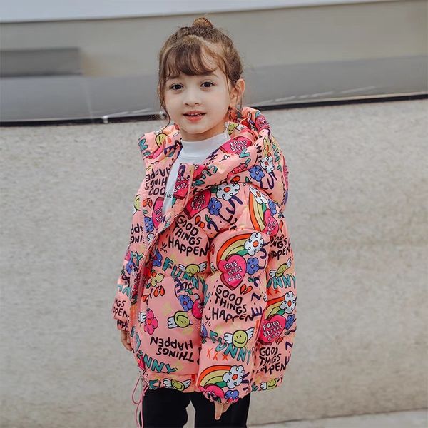 

new children's down cotton jacket offseason girls' short thickened bread baby winter, Blue;gray