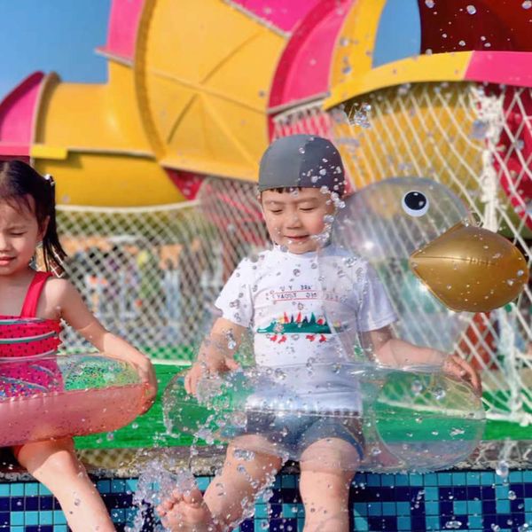 

swimming ring ins lovely children's swimming net red transparent duck baby sitting 0-3-6 years old armpit circle