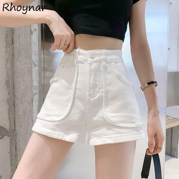 

women's shorts women pure color pockets summer straight ulzzang college all-match ladies casual basic bottoms chic ins, White;black