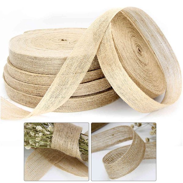 

natural jute hembly fabric ribbon wedding parties and home decor diy craft gifts wrapped for valentine's day gift decorating