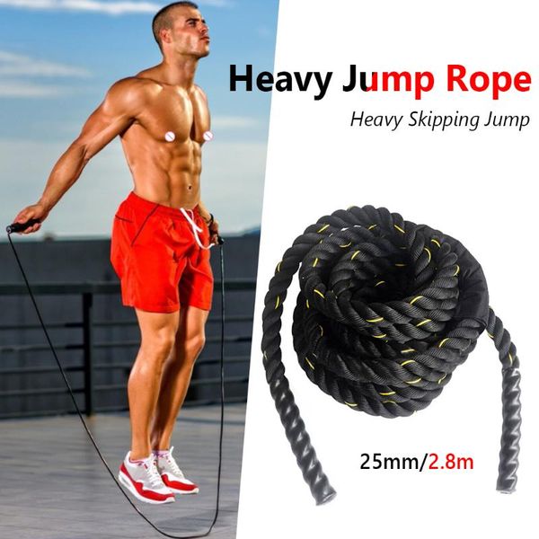 

jump ropes heavy skipping rope fitness weighted battle 9ft length 1 inch diameter exerciser equipments building muscle