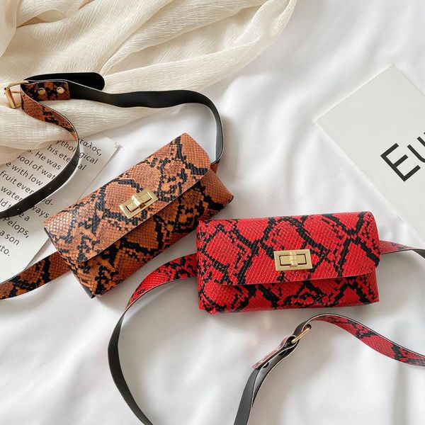 

puimentiua fashion est women waist fanny pack belt bag travel hip bum small print purse chest pouch snake skin bags