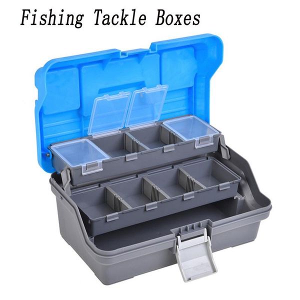 

fishing accessories 32*19*14cm outdoor big box strong plastic multifunctional tackle tool case storage