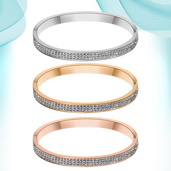 

bangle trendy couple single row double diamond accessory exquisitely crafted crystal stone bracelets paired bangles holiday gifts, Black