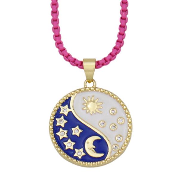 

chokers circle disc gossip pendant necklace women multicolor textured medallion sun moon star cz zirconia round coin amulet, Golden;silver