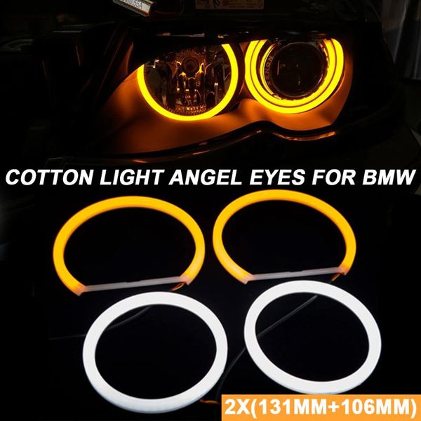 

4x white yellow led angel eyes drl headlights for e81 e82 e87 e88 e83 x3 e90 e91 e60 e61 car styling halo ring kits other lighting syste sys