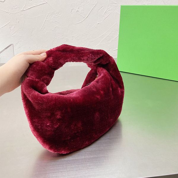 

women fashion luxury designer jodie mini hobo bag autumn and winter style lamb wool handbags tote shoulder bags clutch purse 6q4t