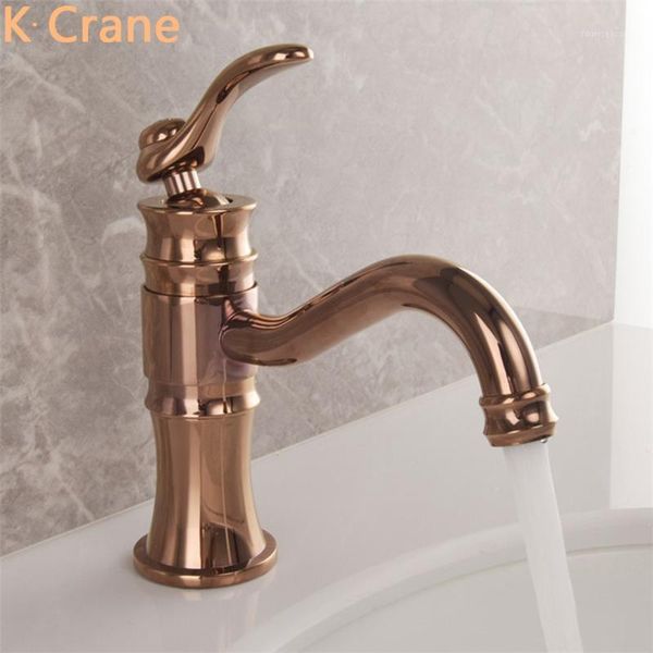 

antique rose gold faucet bathroom luxury cold water mixer tap single handle deck mounted cozinha grifo wash basin torneiras sink faucets1