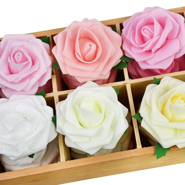 

decorative flowers & wreaths 10/20pcs artificial foam rose heads teddy bear decoration wedding party home diy wreath scrapbooking supplies