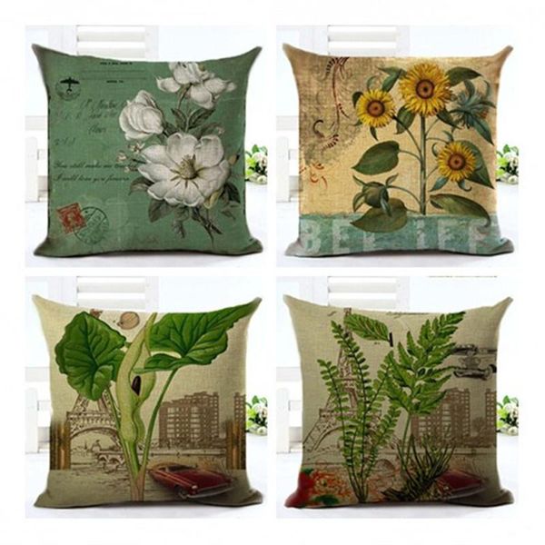 

cushion/decorative pillow european style plant retro pillowcase cushion cover case for office sofa home decor