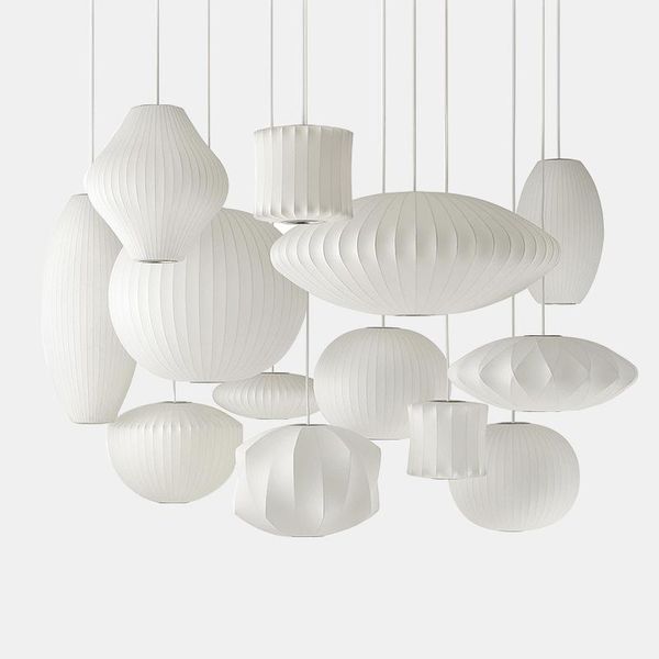 

pendant lamps [nelson] artistic silk fabric designer simple dining room bedroom lamp bar living single head art chandelier