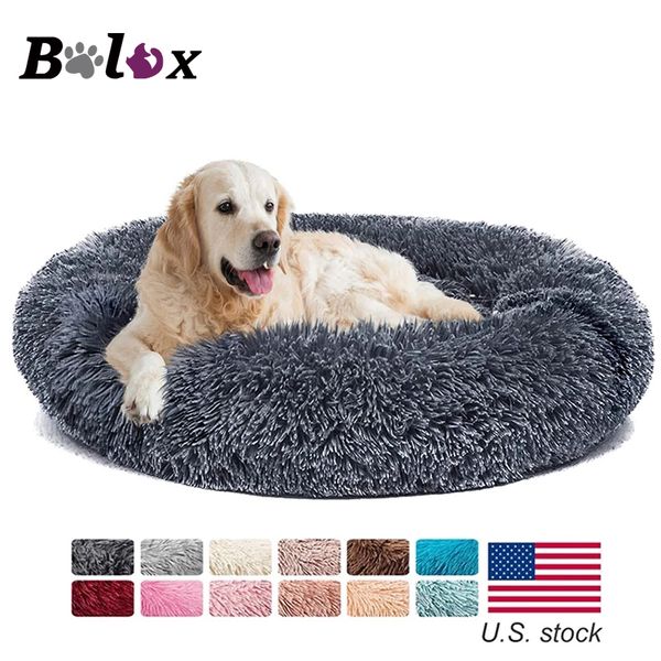 

donut dog bed warm soft long plush pet cushion for samll large dog house cat calming bed washable kennel sofa dogs plies