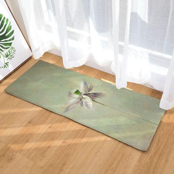 

bath mats flannel long floor mat door heat transfer lotus kitchen bathroom water-absorbing non-slip carpet
