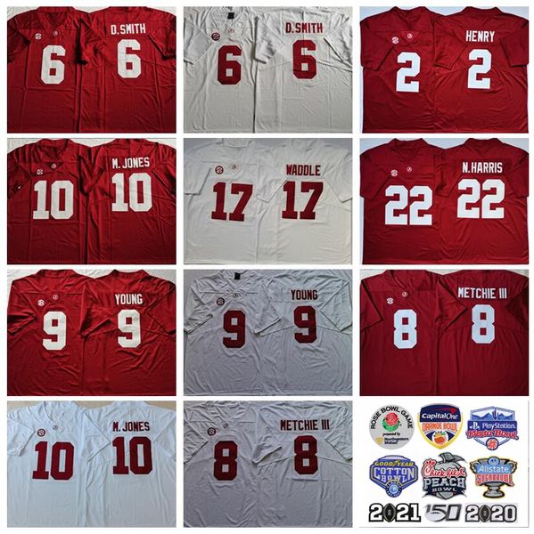 

ncaa college football 8 john metchie iii jersey university alabama crimson tide 10 mac jones 6 devonta smith 9 bryce young 2 jalen hurts 17, Black