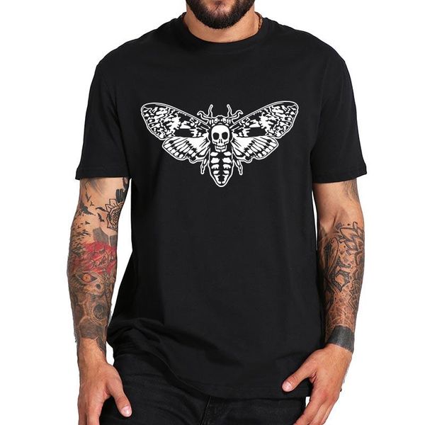 

men's t-shirts death's head moth t shirt supernatural evil t-shirt 100% cotton breathable eu size crew neck short sleeve tee, White;black